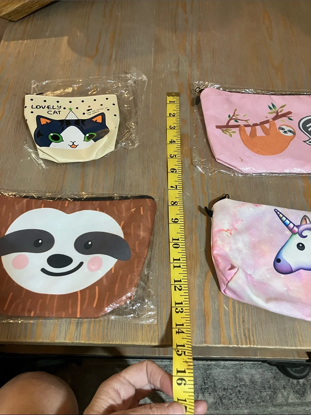 Kids Pink Sloth Cosmetic Pouch - Cute Animal Zip Bag